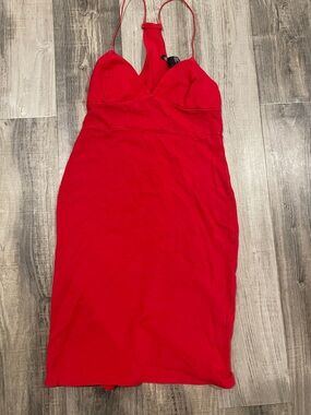 Forever 21 Red Spaghetti-Strap Midi Bodycon Dress